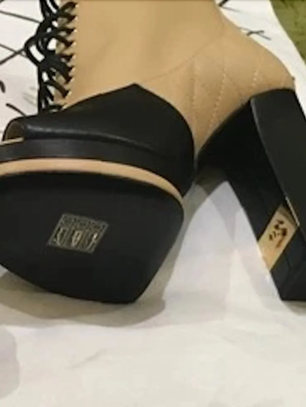 New Chanel Leather Boots Quilted Leather Lace-up Open Boots SZ 36EU